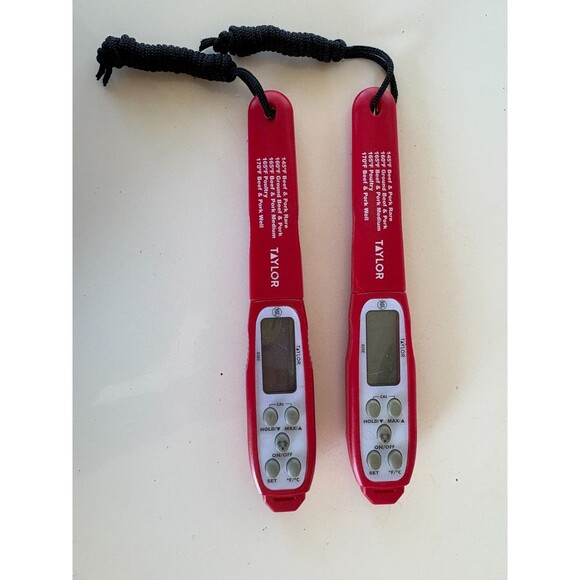 Set of 2 Taylor Digital Waterproof Meat Thermometers with Backlight - Picture 2 of 4